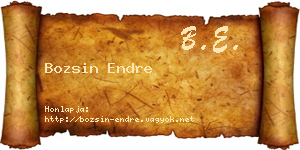Bozsin Endre névjegykártya